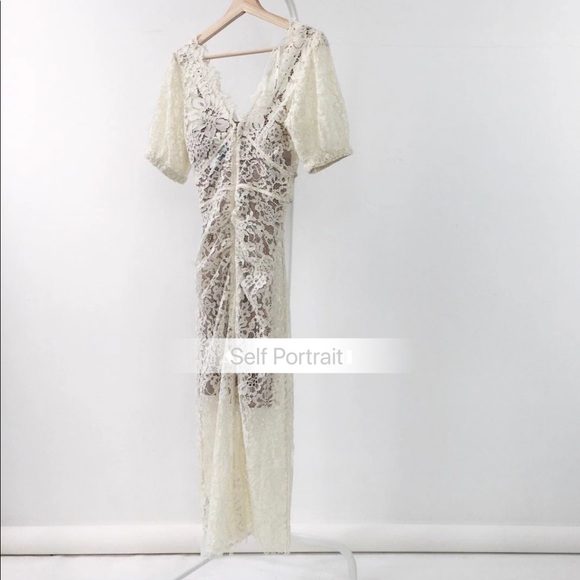 Self Portrait Camellia dress crystal lace UK8 - Picture 6 of 16